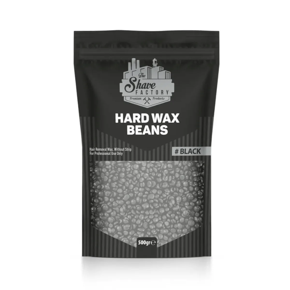 The Shave Factory - Hard Wax Beans Black - Twardy Wosk Do Depilacji w czarnym kolorze 500g