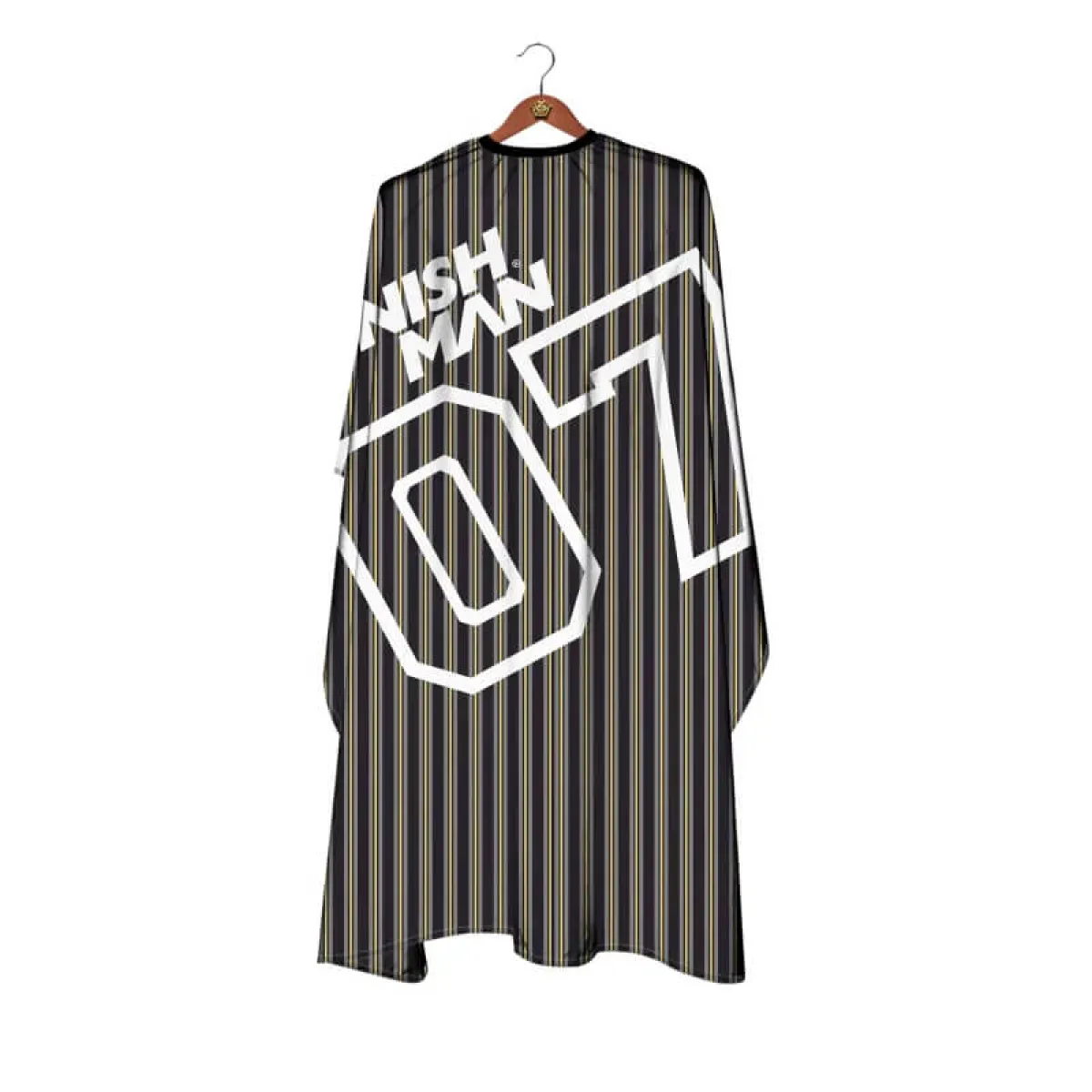 Nishman - Barber Cape 07 - Peleryna Fryzjerska, Czarna w Paski