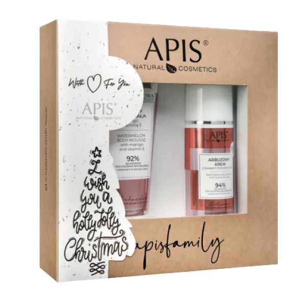 Apis - Arbuzowy mus do ciała 200ml, Arbuzowy krem do twarzy 100ml - Zestaw Świąteczny