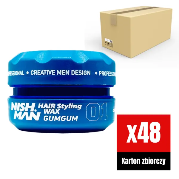 Nishman - 01 Styling Wax Gumgum - Pomada do włosów KARTON 48x150ml