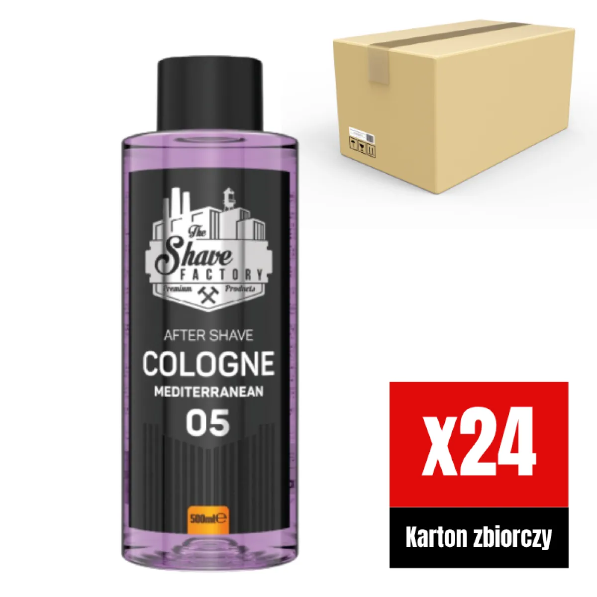 The Shave Factory - Mediterranean 05 After Shave Cologne - Perfumowana Woda Kolońska po Goleniu KARTON 24x500ml