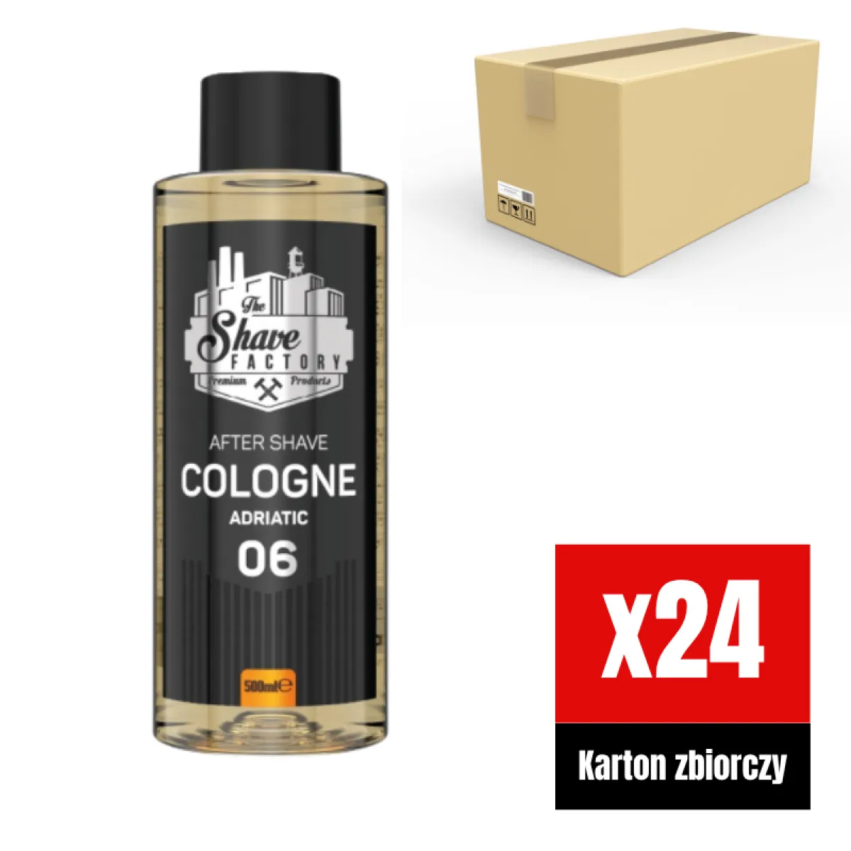 The Shave Factory - Adriatic 06 After Shave Cologne - Perfumowana Woda Kolońska po Goleniu KARTON 24x500ml